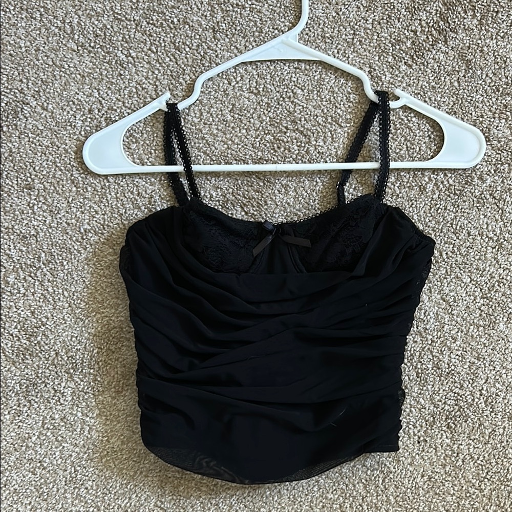 Black lace bra corset top - Tic Toc Los Angeles made in LA